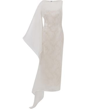 ILA THE BRAND Bea Silk Organza Midi Dress - White