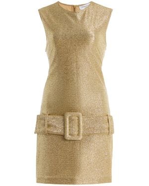 Franchise Exclusive La Isla Clover Metallic Jersey Mini Dress - Natural