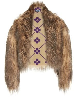 Prada Faux-Fur Stole - Brown