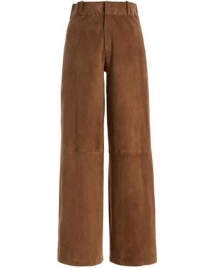 Arma Marina Stretch-Suede Pants - Brown