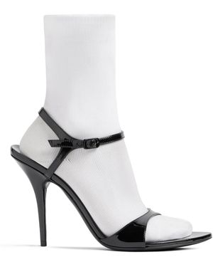 Balenciaga Avenue Patent Leather Sock Court Shoes - White