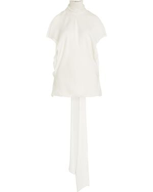 Brandon Maxwell The Ilana Layered Silk Top - White