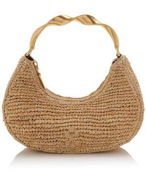 Jonathan Simkhai Nixi Twist Handle Raffia Shoulder Bag - Natural