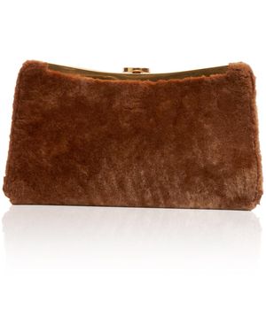 Jonathan Simkhai Solange Shearling Clutch - Brown