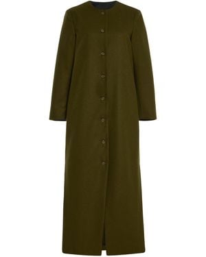 Sloan Wool Long Cardigan Coat - Green