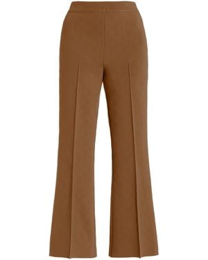 High Sport Exclusive Kick Stretch-cotton Knit Cropped Flared Trousers - Brown