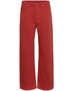 Roucha Darius Mid-Rise Straight-Leg Jeans - Red