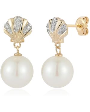 Mateo Petite Venus Pearl Drop Earrings - White