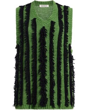 Zankov Lorna Embroidered Cotton-Blend Vest - Green