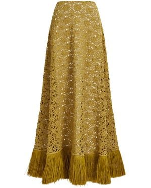 Aje. Alora Cotton Lace Maxi Skirt - Yellow