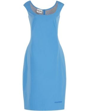 Miu Miu Cotton Poplin Midi Dress - Blue