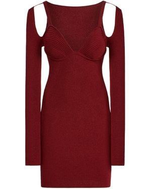 Nensi Dojaka Ribbed-Knit Mini Dress - Red