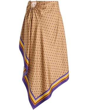 Christopher Esber Exclusive La Isla Bandana-Print Silk-Twill Midi Skirt - Brown