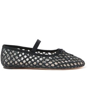 Loeffler Randall Leonie Raffia Ballet Flats - Black