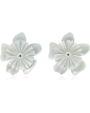 Chloé Mechanical Flowers Earrings - White