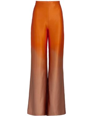 Silvia Tcherassi Andie Silk Straight Leg Trousers - Orange