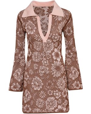 Pepa Pombo Arcane Floral Mini Dress - Pink