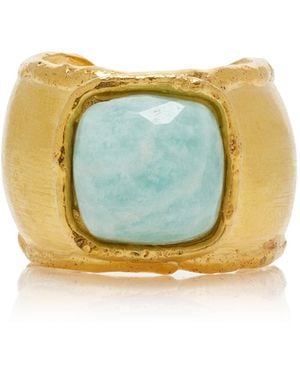 Sylvia Toledano Mirage Amazonite 22k Gold-plated Ring - Blue