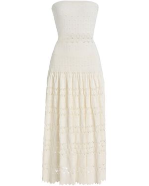 Alexis Payge Eyelet Knit Midi Dress - White