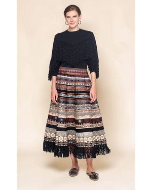 Lena Hoschek Opulence Ribbon Cotton-Blend Maxi Skirt - Blue