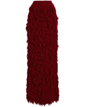 Ashlyn Curly Textured Wool Maxi Skirt