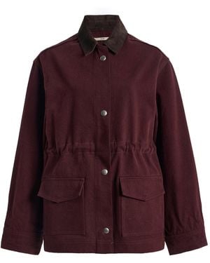 DL1961 X Olympia Of Greece Exclusive Cinched Denim Barn Jacket - Red