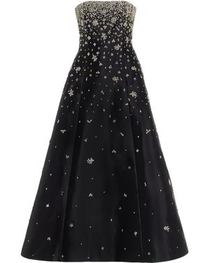 Adam Lippes Crystal-embellished Silk Mikado Strapless Gown - Black