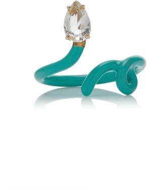 Bea Bongiasca Enamelled 9K Crystal Ring - Blue