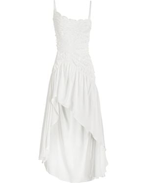 Georgia Hardinge Exclusive Celestial Shirred-satin Midi Dress - White