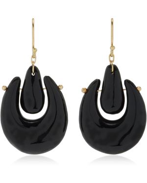 Ten Thousand Things Small O'keefe 18k Yellow Gold Onyx Earrings - Black