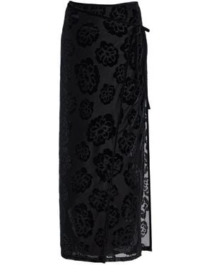 SIR. Vittoria Wrap-Effect Maxi Skirt - Black