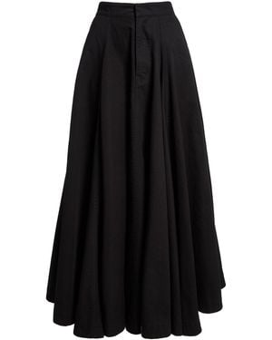 Balenciaga Godet Cotton Maxi Skirt - Black