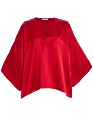 By Malene Birger Cicie Oversized Satin Top - Red