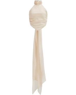 Aje. Allegra Draped Halter Top - White