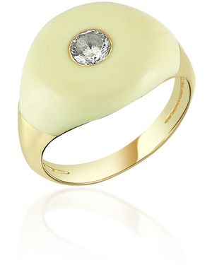 Charms Company Les Bonbons Enamelled 14K Quartz Ring - Metallic