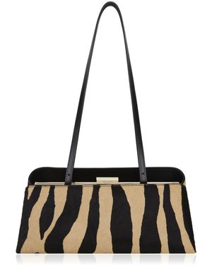 VERAFIED Éclair Zebra Calf Hair Bag - White