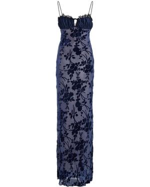 Rodarte Exclusive Floral Devoré Slip Dress - Blue