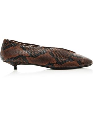 LUCASHEVA Lola Snake-Effect Leather Court Shoes - Multicolour