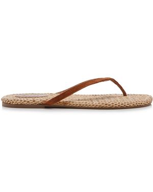 STAUD Freja Suede Thong Sandals - Brown
