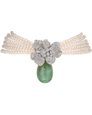 Anabela Chan 18K And Rhodium Vermeil Jade Pearl Bloomingdale Choker - Natural