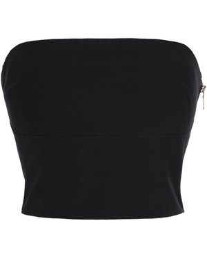 Matteau Exclusive Strapless Cotton-Silk Top - Black