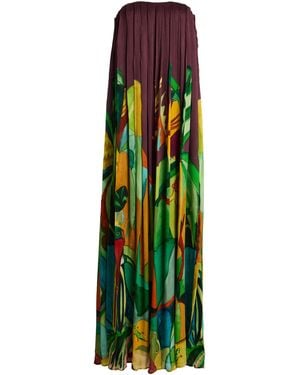 ALÉMAIS Mokshini Crinkled Silk Satin Maxi Dress - Green