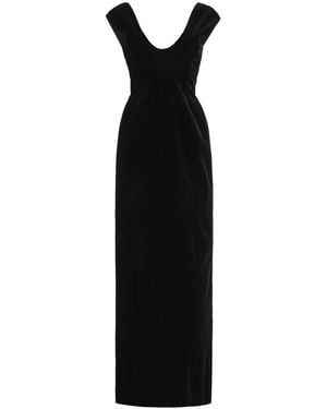 Colleen Allen Split-Detailed Cotton-Velvet Maxi Dress - Black