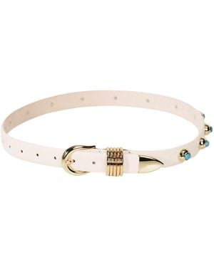 DEHANCHE Hollyhock Leather Belt - White