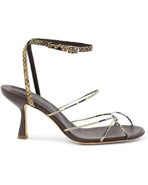 Christopher Esber Blaze Contrast-Trim Leather Sandals - White