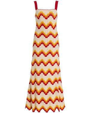 Escvdo Marea Crocheted Cotton Maxi Dress - Orange