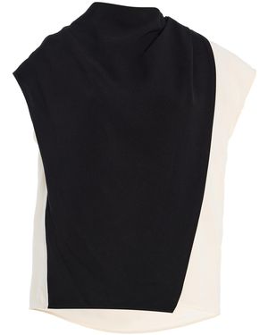 Proenza Schouler Elsa Draped Crepe Top - Black