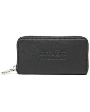 MM6 by Maison Martin Margiela Label Zip Wallet Accessories - Grey