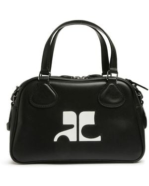 Courreges Reedition Leather Bowling Bags - Black