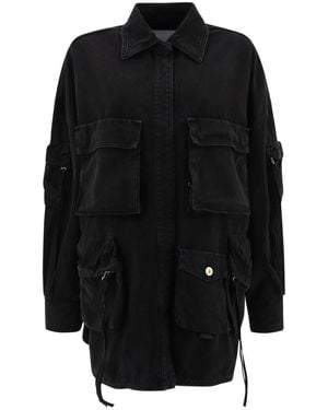 The Attico Fern Denim Jacket - Black